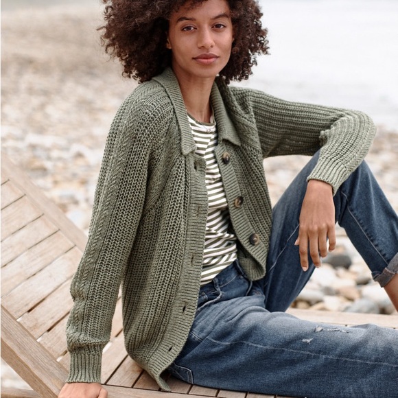 Garnet Hill Sweaters - Garnet Hill Maren Linen and Organic Cotton Cardigan